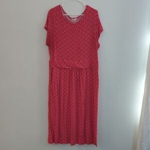 Boden Amelie Dress - Women's Red and Pink Print Dress, US size 20/22L